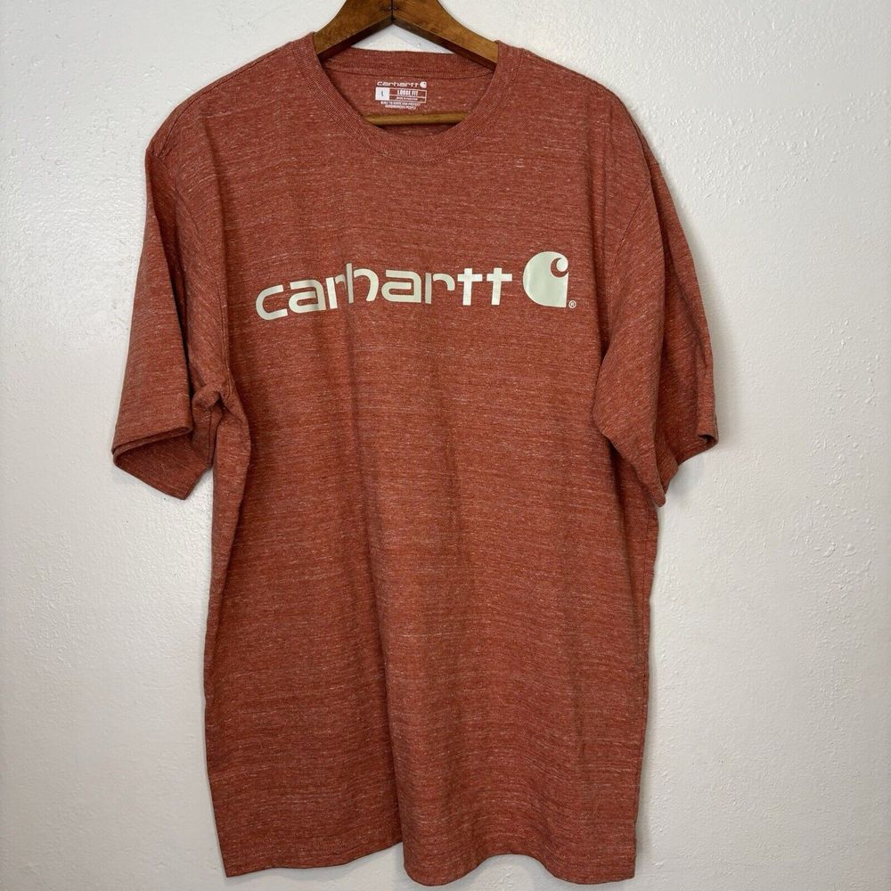 Carhartt Men's Loose Fit Heavyweight Graphic T-Shirt Terracotta Heather Orange - Picture 5 of 8